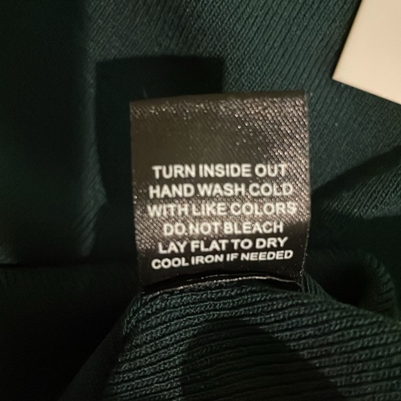 NWT The Workshop Hunter Green Ribbed Mock Neck Sweater - Picture 6 of 9